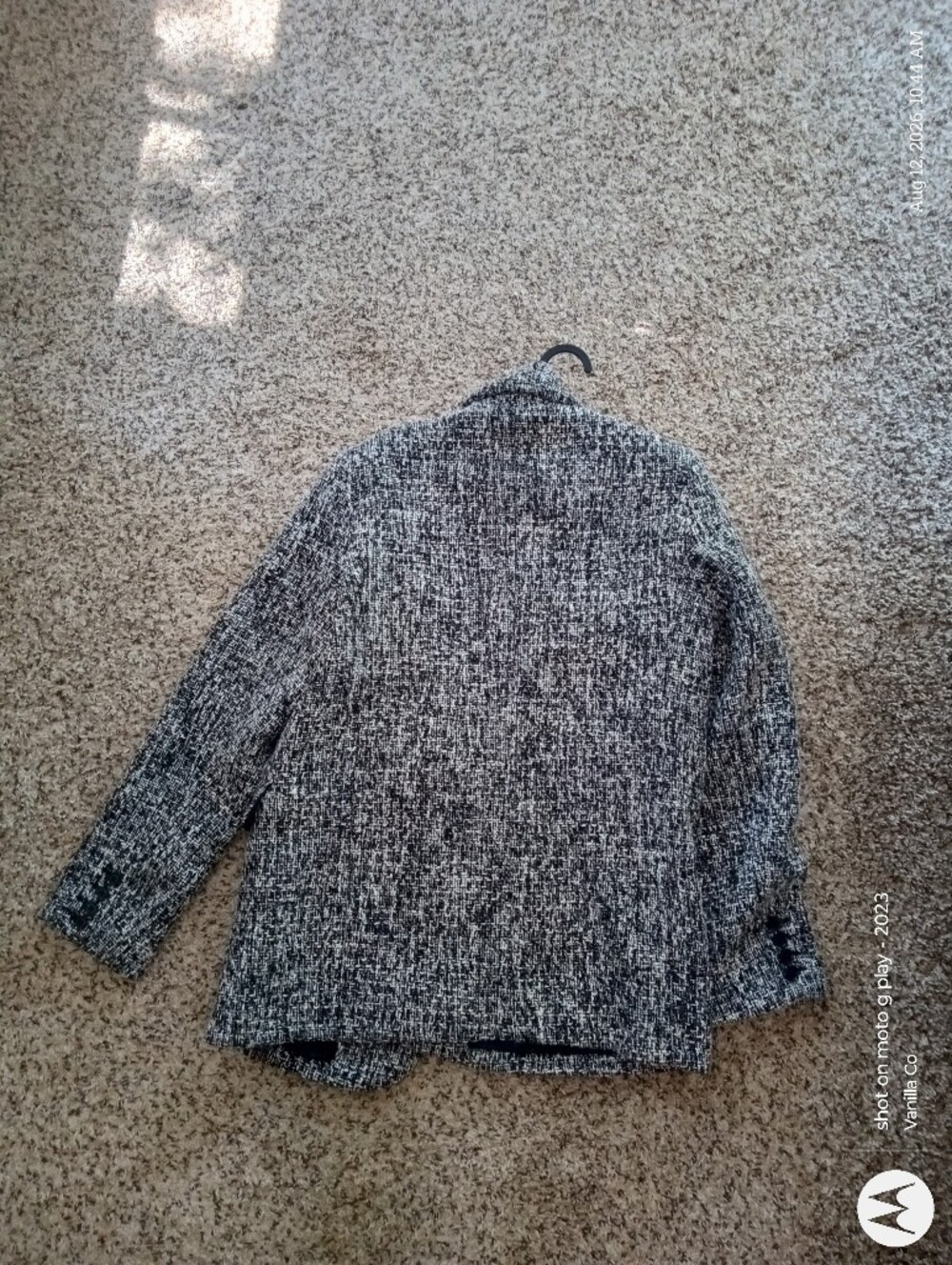 Abercrombie & Fitch Tweed Blazer Jacket Long Sleeve Black White Medium - Picture 5 of 10